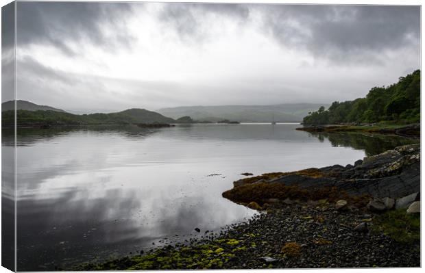 View of Loch Sunart Canvas Print by Mike Cave