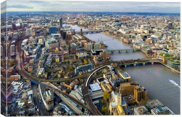 London skyline aerial view in early evening Canvas Print by Alan Hill