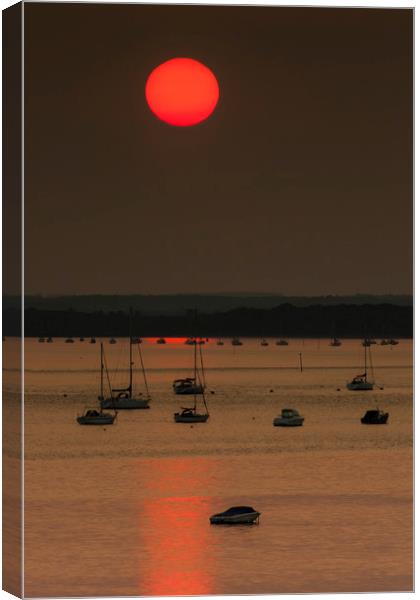 Sunset coastal scene of Poole Harbour Canvas Print by Alan Hill