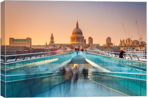 Busy commuters on their way home in London Canvas Print by Alan Hill
