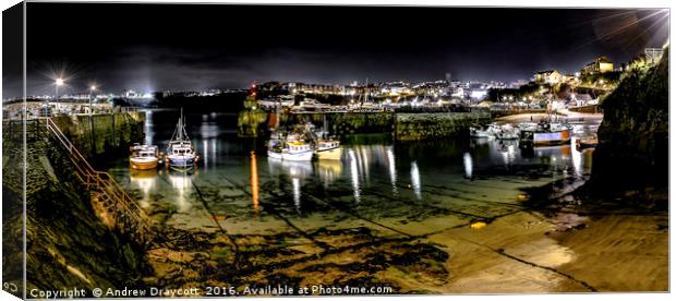 Newquay Harbour, December 2016. Canvas Print by Andrew Draycott