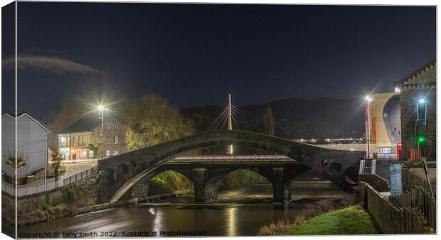 Pontypridd Old Bridge. Canvas Print by tony smith