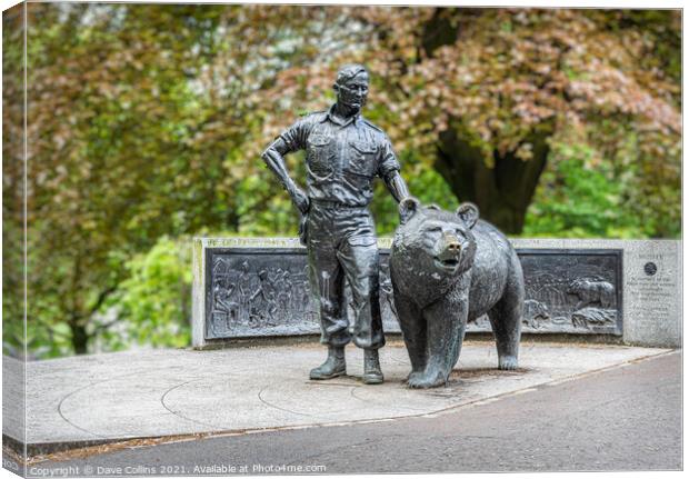 Wojtek, the Soldier Bear, Statue in Princes Street Public Gardens, Edinburgh, Scotland Canvas Print by Dave Collins