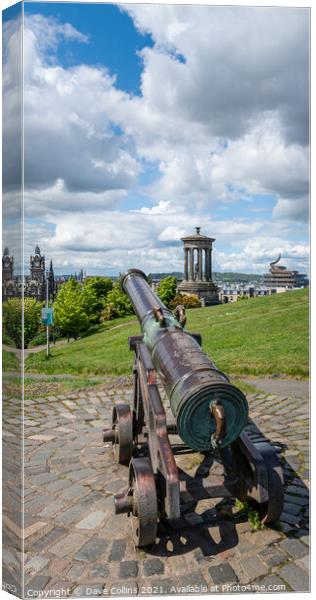The Portuguese Cannon on Carlton Hill, Carlton Hill, Edinburgh. Scotland Canvas Print by Dave Collins