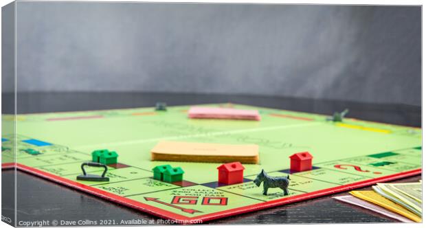Passing Go on a Monopoly Board Canvas Print by Dave Collins