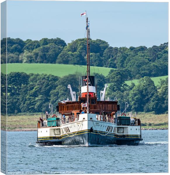 Paddle Steamer Waverley arriving at Largs in Scotland, Largs, Scotland Canvas Print by Dave Collins
