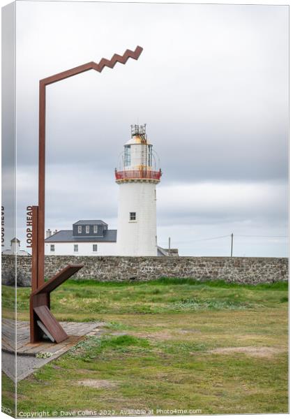 Loophead Peninsular Wild Atlantic Way Sign with the Loophead Lighthouse Canvas Print by Dave Collins