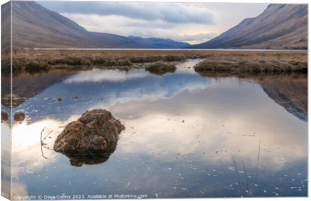 The meeting point of River Etive and the Loch Etiv Canvas Print by Dave Collins
