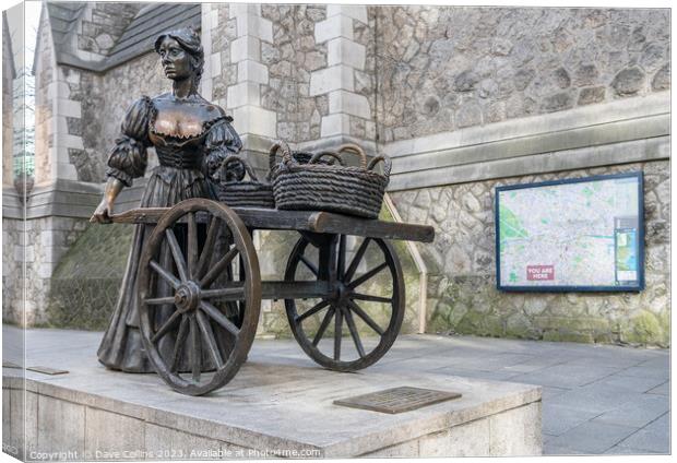The Molly Malone Statue on  Grafton Street, Dublin, Ireland Canvas Print by Dave Collins