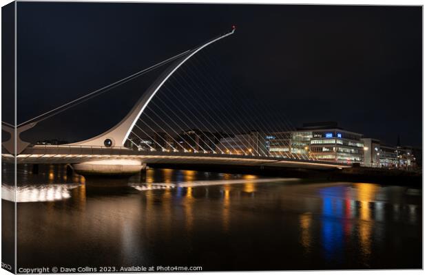 The Samuel Beckett Bridge over the River Liffey at Canvas Print by Dave Collins