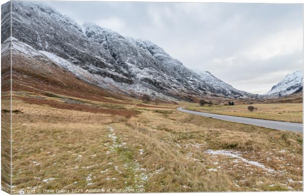 The A82 Through Glencoe in the Highlands, Scotland Canvas Print by Dave Collins