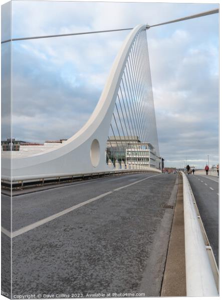 The Samuel Beckett Bridge over the River Liffey in Dublin, Ireland (From the middle of the bridge) Canvas Print by Dave Collins