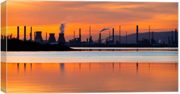 Grangemouth at Sunset Canvas Print by Dave Collins