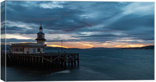 Sunrise over the Pier, Dunoon, Argyll, Scotland Canvas Print by Dave Collins