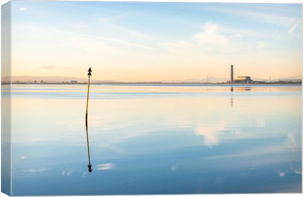 The Firth of Forth, with a distant Longannet Power Canvas Print by Dave Collins