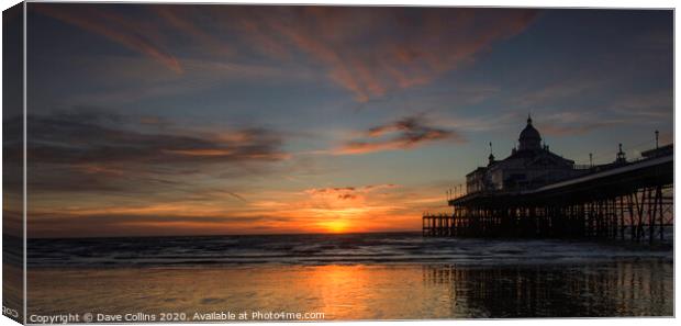 Sunrise at Eastbourne Pier, Sussex, England Canvas Print by Dave Collins