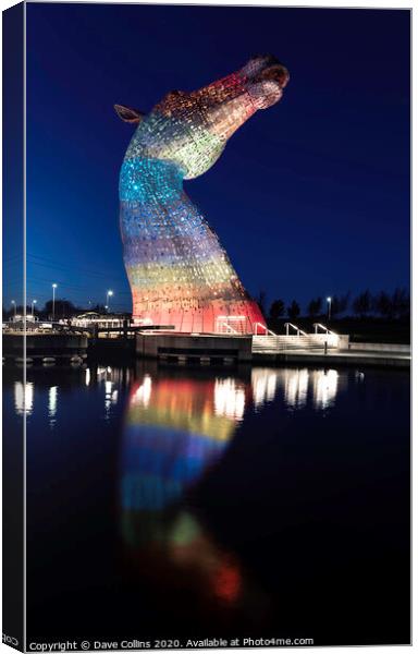 Colours of the Kelpies, Falkirk, Scotland Canvas Print by Dave Collins