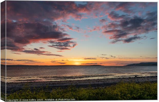 Sunset over Loch Ryan, Scotland Canvas Print by Dave Collins
