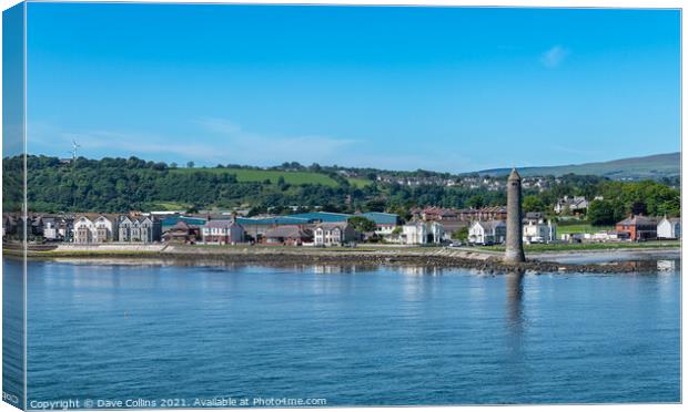 The Chaine Memorial Tower, Larne, Northern Ireland Canvas Print by Dave Collins