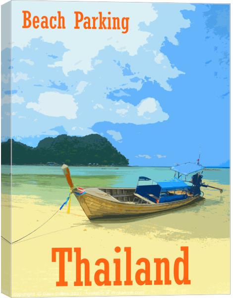 Travel Poster Digital Art - Thailand Canvas Print by Dave Collins