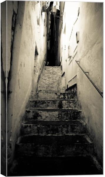 Narrow stairs, town Atrani, Italy Canvas Print by Larisa Siverina