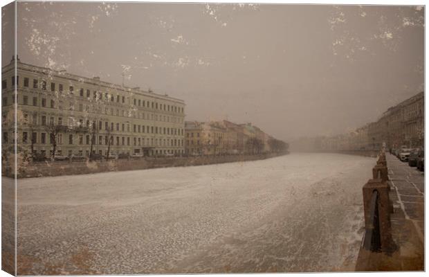 Vintage postcard of St. Petersburg Canvas Print by Larisa Siverina