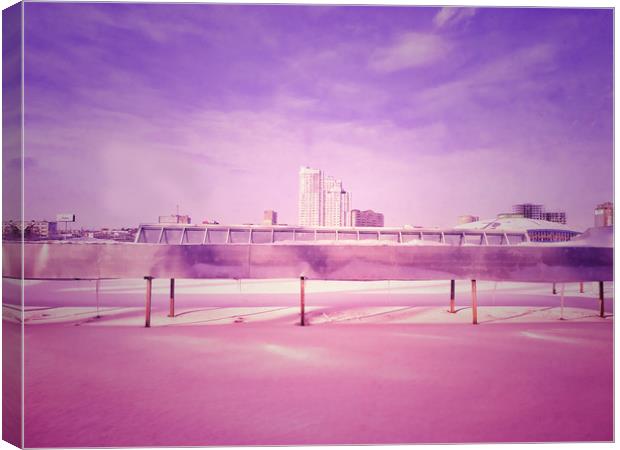 Pink winter cityscape Canvas Print by Larisa Siverina