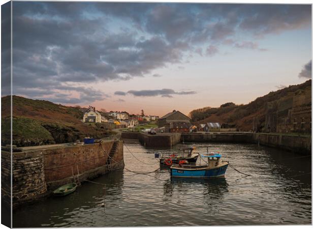 Porthgain Harbour Sunrise. Canvas Print by Colin Allen