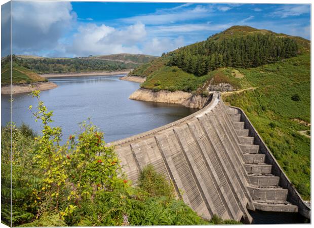 A Desolate Beauty Clywedog Reservoir in Drought Canvas Print by Colin Allen