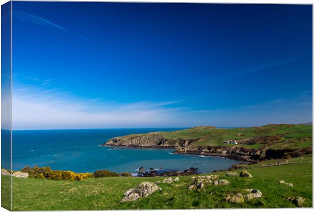 A view of Trwynbychan from Porth Wen, Anglesey. Canvas Print by Colin Allen