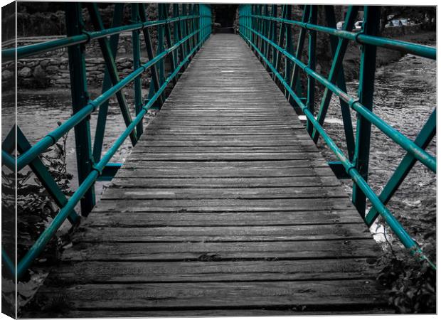 The Enchanting Blue Footbridge Canvas Print by Colin Allen