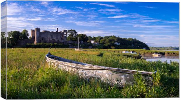 Old Boat - Laugharne Estuary Canvas Print by Colin Allen