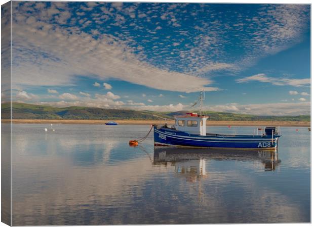 Reflections on the Dyfi Estuary at Aberdovey. Canvas Print by Colin Allen
