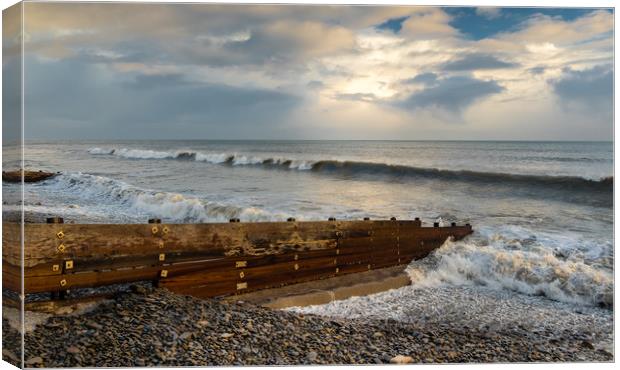 Amroth and the Rising Tide. Canvas Print by Colin Allen