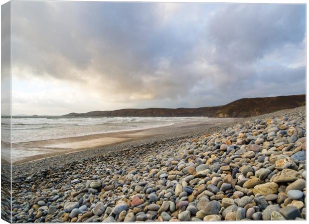 Newgale Beach in Winter. Canvas Print by Colin Allen