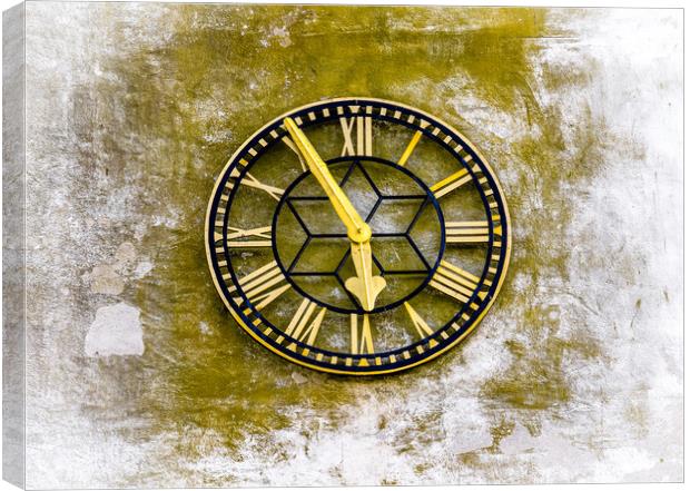 Time and Decay.-  The Clock St James Church, Manor Canvas Print by Colin Allen