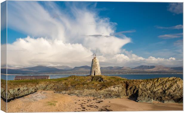 The Old  Beacon on Llanddwyn Island, Anglesey Canvas Print by Colin Allen