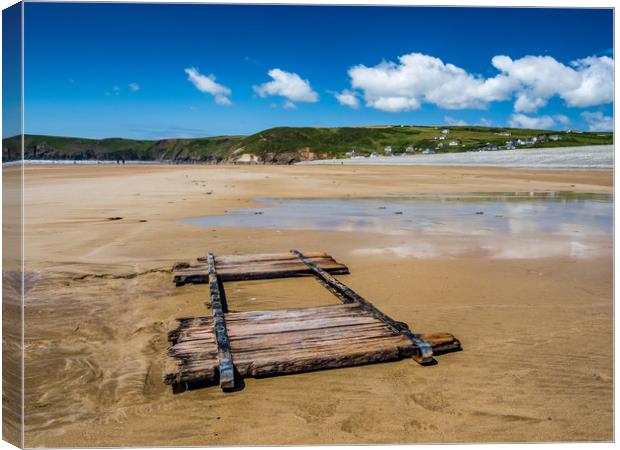 Newgale Beach after the Storm. Canvas Print by Colin Allen