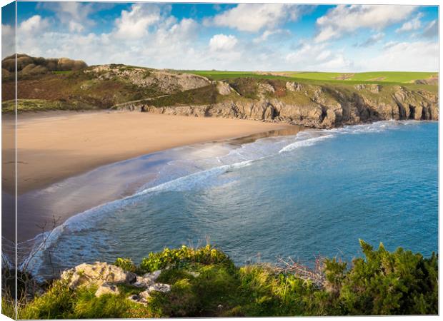 Barafundle Beach, Pembrokeshire. Canvas Print by Colin Allen