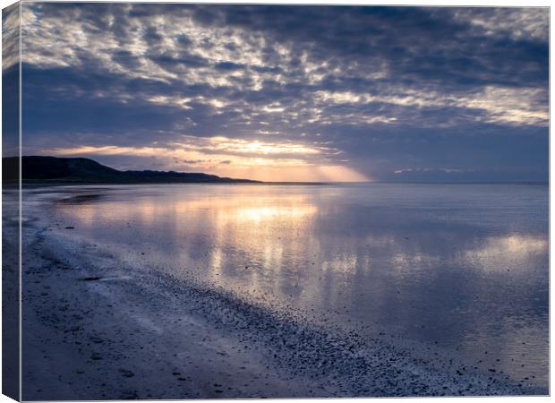 Whiteford Sands at Sunset. Canvas Print by Colin Allen