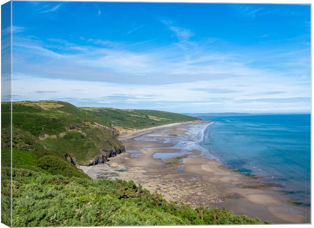 Marros Beach. Carmarthenshire, Wales. Canvas Print by Colin Allen