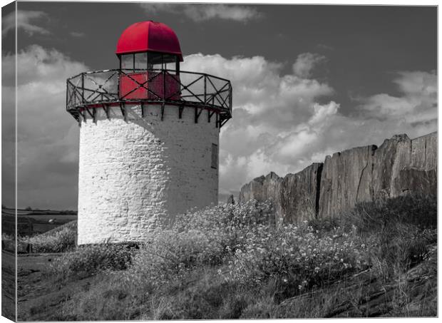 Lighthouse at Burry Port, Carmarthenshire. Canvas Print by Colin Allen