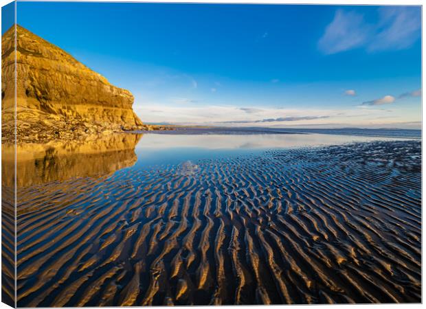 Pendine - Ripples and Reflections. Canvas Print by Colin Allen