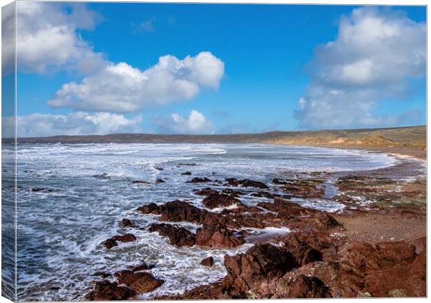Freshwater West. Pembrokeshire, Wales. Canvas Print by Colin Allen