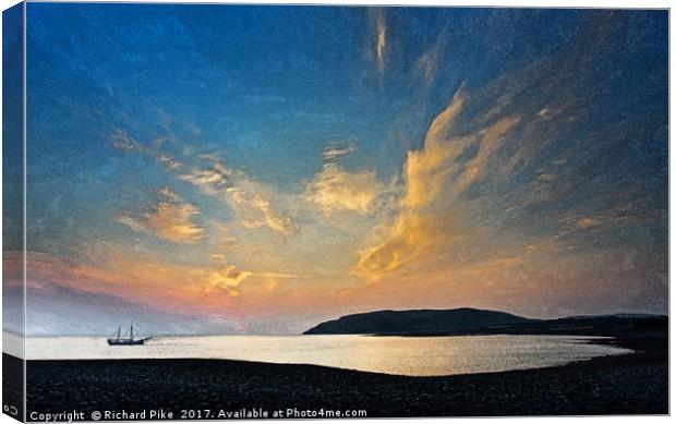 Sunrise over Porlock Weir Canvas Print by Richard Pike