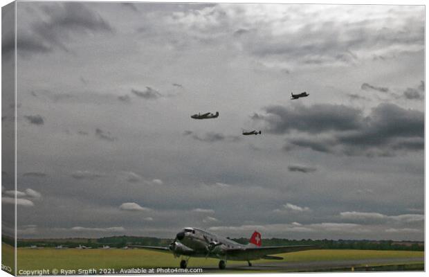WW2 Aircraft on a cloudy day Canvas Print by Ryan Smith