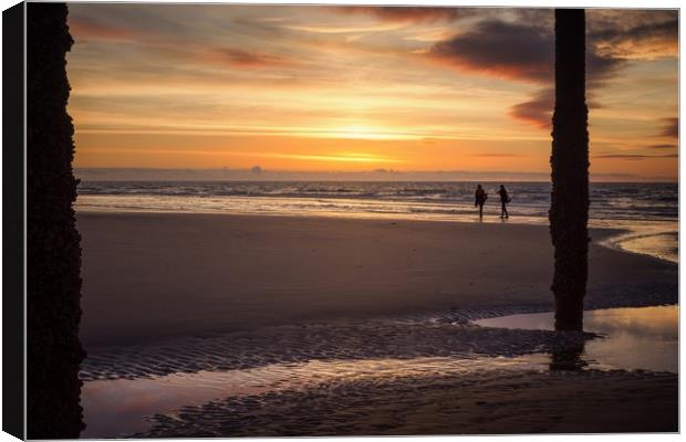 Golden Hour on The Beach Canvas Print by Phil Clayton