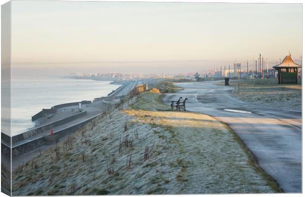 Frosty morning at Bispham, Blackpool. Canvas Print by Phil Clayton