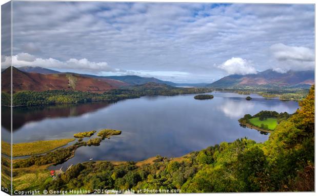 Derwent Water from Surprise View Canvas Print by George Hopkins