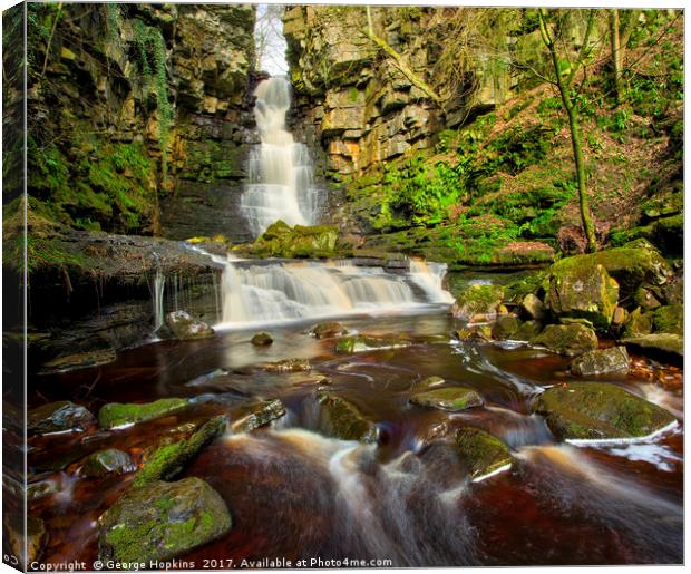 Mill Gill Force Waterfall Canvas Print by George Hopkins